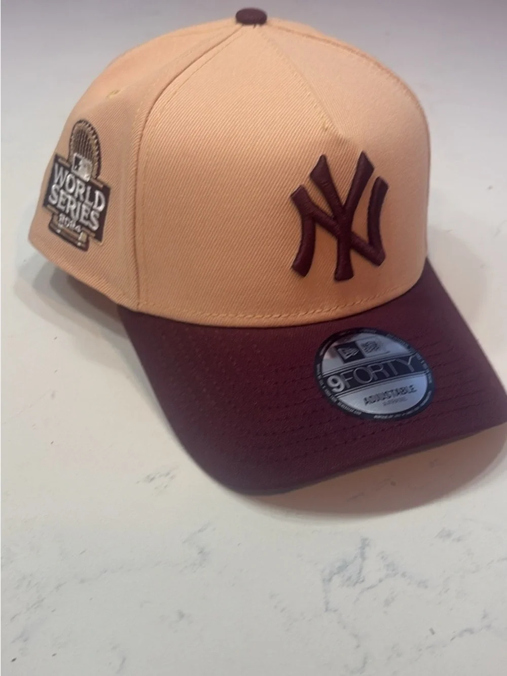 New Era NY Yankees Two-Tone Cap - Peach & Maroon